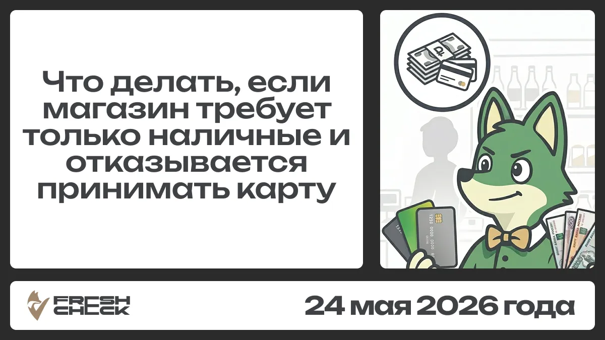 Что делать, если магазин требует только наличные и отказывается принимать карту обложка
